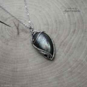 wire wrapping, stral chirurgiczna wisiorki agata rozanska wisiorek, labradoryt, stal