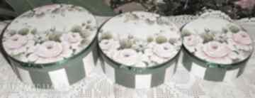 Kwiatowy komplet pudełka margeritka pudełko, decoupage, kwiaty, prezent