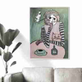 Obraz do dama z kotkiem carmenlotsu salonu, obrazy na zamówienie, malarstwo ekspresjonizmu