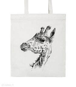 na żyrafa gabriela krawczyk torba, eko, zakupy, bawełniana, nadruk, ekologiczna