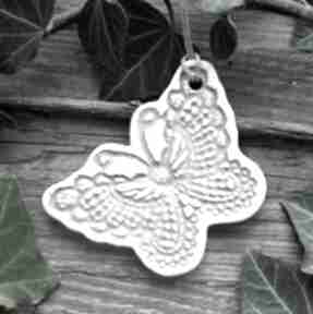 Motylek - zawieszka ceramiczna dekoracje pracownia ako motyl, boho, owady, ceramika