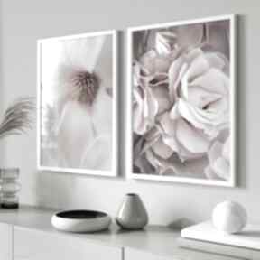 Zestaw plakatów - 50x70 cm róża i magnolia 31 plakaty futuro design, z kwiatami, do salonu