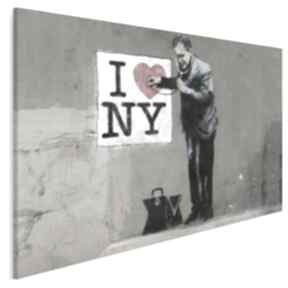 Obraz na płótnie - i love ny 120x80 cm 20019 vaku dsgn banksy, street art, mural, graffiti