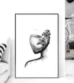 Obraz 50x70 cm wykonany ręcznie 3582435 plakaty art krystyna siwek grafika czarno biała