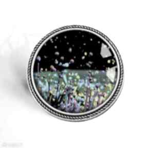 Kosmiczna łąka - unikatowa ze szkłem artystycznym broszki gala vena nowoczesna, przypinka