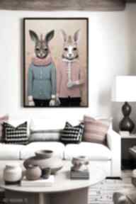 Plakat zwierzęcy duet - format 61x91 cm plakaty hogstudio na prezent, kolorowy, zwierzęta