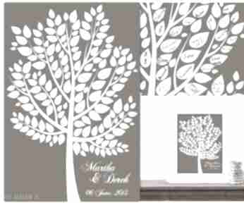 Drzewo wpisów gości weselnych - plakat artystyczny alternatywna księga kreatywne wesele, ślub