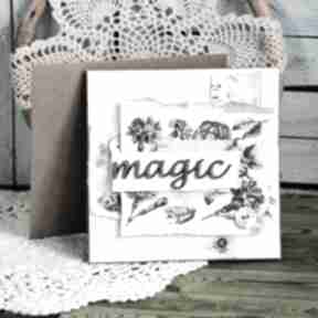 Kartka uniwersalna - magic scrapbooking mały koziołek, magia, romantyczna, pastelowa, koronka