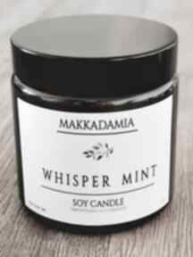 Świeca whisper mint świeczniki makkadamia sojowa, naturalna, soy candle, zapach, dekoracja