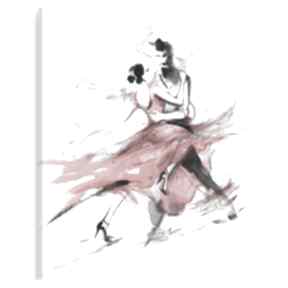 Obraz na płótnie - abstrakcja tango w kwadracie 80x80 cm 14703 vaku dsgn, taniec, romantyczny