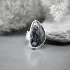 "fimbrethil" branicka art srebrny pierścionek, pietersit, duży pierścień, kamień naturalny