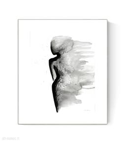 Grafika 40x50 cm wykonana ręcznie 3599774 dom art krystyna siwek obraz do salonu, czarno biała