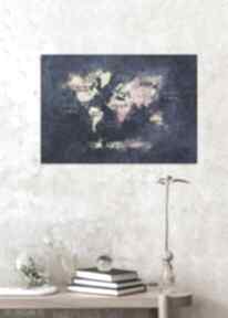 2 - wydruk na 50x70 cm B2 justyna jaszke, obraz płótnie, grafika - mapa świata