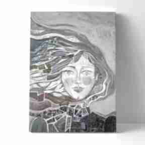 Obraz - wydruk 30x40 cm szum wiatru gabriela krawczyk, na płótnie, postać, kobieta