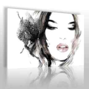 Obraz na płótnie - kobieta glamour 90x60 cm 21501 vaku dsgn, twarz, usta, portret