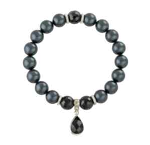 Pearly chic - ocean blues & black lavoga perły, swarovski, onyks, kryształek