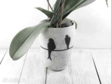 Wazon osłonka na storczyk jaskółki raku ceramika mula, kwiat, doniczka, donica, technika