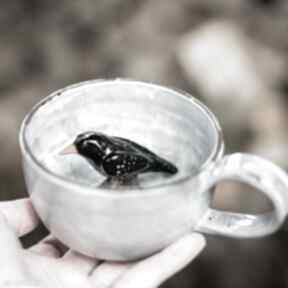 Filiżanka do herbaty z figurką - szpaka wabi sabi - 320 ml ceramika azul horse na prezent