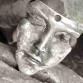 Maska wenecka art clay wisiorki estera grabarczyk wisior, biżuteria autorska, miedziana