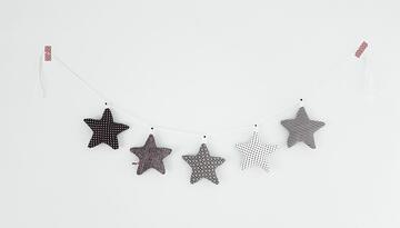 Girlanda gwiazdkowa black&white gwiazdki stars black white