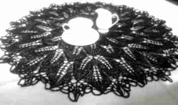 Obrus na drutach czarny arte dania, serweta, podkładka, bieżnik