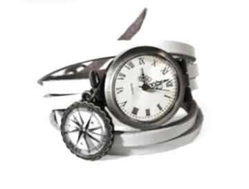 Busola - zegarek bransoletka na skórzanym pasku zegarki eggin egg, skórzany, kompas