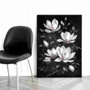 botaniczny kwiaty magnolia kobiecy - format 61x91 cm plakaty hogstudio do sypialni, salonu