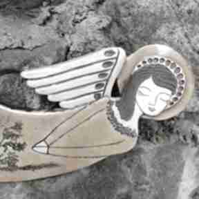 Anioł ceramiczny - zlatna livada vela ceramika smokfa, aniołek, płaskorzeźba, komunię