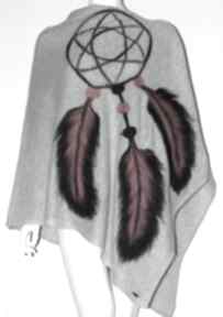 Ponczo dream catcher poncho bellafeltro filcowanie, wełna, prezent, urodziny, dzianina