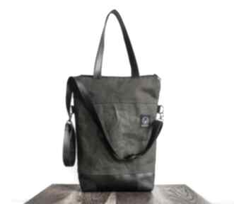 Torba na ramię double canvas khaki vegan monest atelier solidna, wodoodporna, weganska