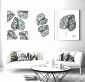 Zestaw 3 plakatów #3 B1 - 70x100 cm hogstudio monstera, plakat, mieszkanie, wnętrze