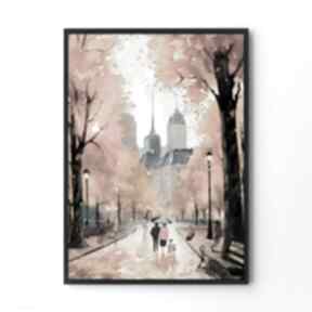 Plakat jesienne miasto - format 30x40 cm