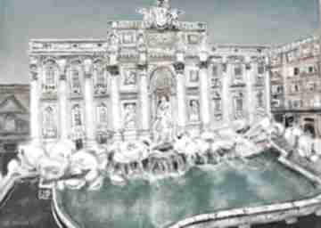 Obraz akrylowy fontanna do trevi krystyna mosciszko krajobraz, pejzaż, przyroda, rzym, natura