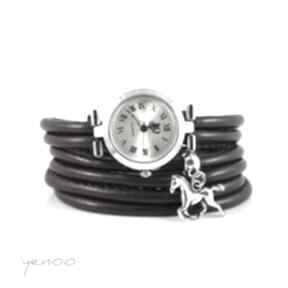 Zegarek, bransoletka - brązowy koń zegarki yenoo, rzemienie, unikatowy, prezent