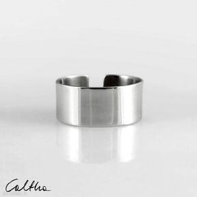 Gładka - srebrna obrączka 1900-06 caltha pierścionek, szeroka, regulowany