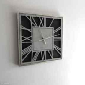 Zegar ścienny betonowy kwadratowy 60x60cm złoty loft vintage