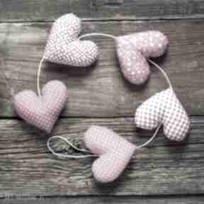 Sercowa różowa girlanda, 5 serc dekoracje urodzinowe myk studio, prezent, serce, urodziny
