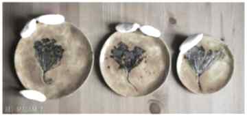 Komplet miodowych talerzyków ceramika wylęgarnia pomysłów, talerzyk, ptak
