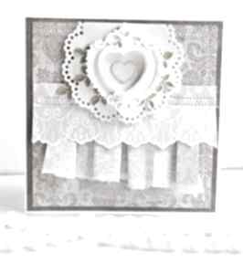 Kartka z sercem scrapbooking zuziucha, ślub, ślubna, prezent, życzenia