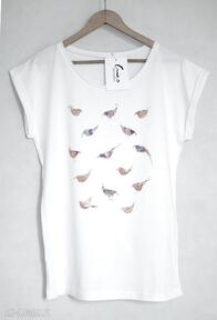 Ptaki koszulka oversize biała XL bluzki gabriela krawczyk