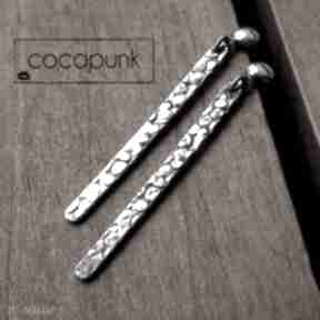 Kolczyki sople fakturowane - srebro pr 925 naszyjniki cocopunk minimalistyczne, patyczki