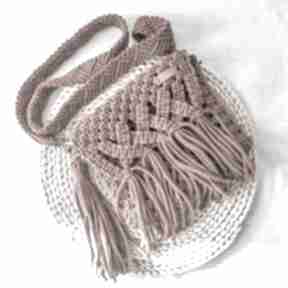 Makramowa z frędzlami dla romantycznej duszy na ramię lucky hat torebka, handmade, prezent niej