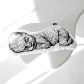 newborn wzór nb34 szkicowane niemowlę bez wagi decordruk poduszka, metryczka, dziecko, prezent