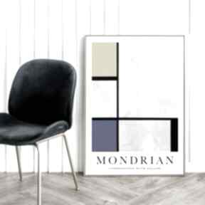 Plakat mondrian with yellow - format 70x100 cm plakaty hogstudio, sztuka, obraz