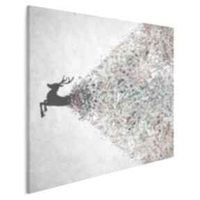 Obraz na płótnie w kwadracie 80x80 cm 49405 vaku dsgn jeleń, artystyczny, kolory, kropki