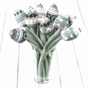 folkowy bawełniany dekoracje myk studio tulipany, kwiaty, bukiet, folk, prezent