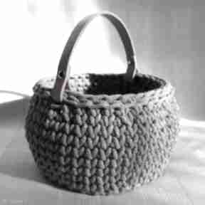 koszyk w szarym kolorze kosze ręczne sploty ze sznurka bawełn, przechowywanie, dodatki do domu