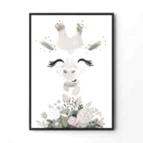 Plakat obraz girafa B2 - 50x70 cm pokoik dziecka hogstudio dziecko, dziecięcy, obrazek