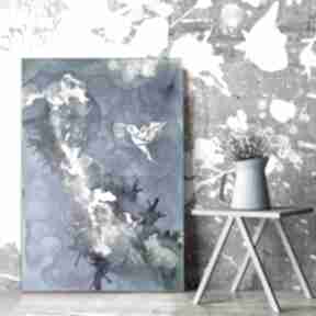 Srebrny koliber -obraz do salonu i na prezent ręcznie malowany art is hard gallery, płótnie