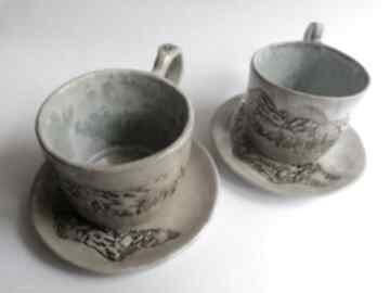 "górskich" kubeczków ceramika eva art rękodzieło, ceramiczny komplet, kubki z gliny, użytkowa